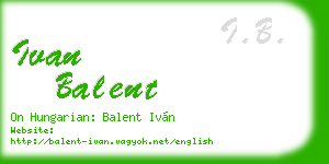 ivan balent business card
